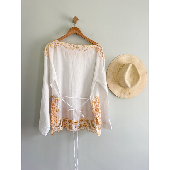 J.Crew | NWOT Cutwork tunic top in linen in White | Sz M - Picture 11 of 12